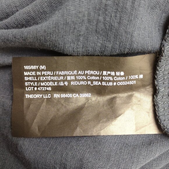 Theory dark blue navy 100% Cotton button front shirt blouse ladies Medium - Picture 7 of 7